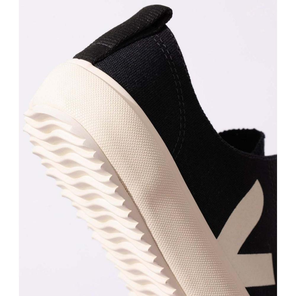 Men's Veja NOVA CANVAS Shoes Black/White | ZA 246QMA